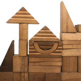 Great Big Antique Set of Wooden Building Blocks in Original Box (No Lid)