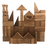 Great Big Antique Set of Wooden Building Blocks in Original Box (No Lid)