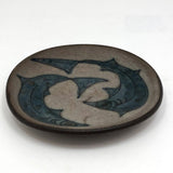 Mid-Century Scandanavian Pottery Plate with Circling Fish