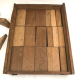 Great Big Antique Set of Wooden Building Blocks in Original Box (No Lid)