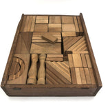 Great Big Antique Set of Wooden Building Blocks in Original Box (No Lid)