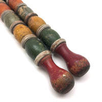 Antique Turned, Painted Wooden Croquet Stakes