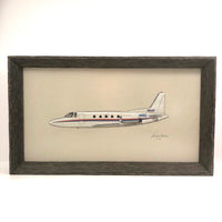 Colored Pencil and Gouache on Board 1974 Rendering of Liggett Group Jet