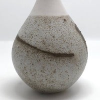 Contrasting Textures Brown on White Modernist Bud Vase