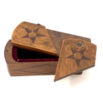 Old Folk Art Puzzle Box with Inlaid Stars and Shields