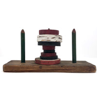 Sculptural Old Handmade Stacking Toy with Chippy Paint