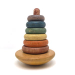 Sweet Old Wooden Rainbow Stacking and Spinning Toy