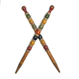 Antique Turned, Painted Wooden Croquet Stakes
