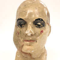 Antique Hand-painted Polychrome Plaster Head