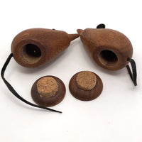 Mid-Century Teak Mouse Shaped Salt and Pepper Shakers