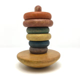 Sweet Old Wooden Rainbow Stacking and Spinning Toy