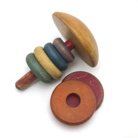 Sweet Old Wooden Rainbow Stacking and Spinning Toy