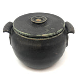 Beautiful Black Glazed Lidded Stoneware Studio Pottery Vessel