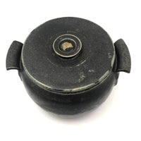 Beautiful Black Glazed Lidded Stoneware Studio Pottery Vessel