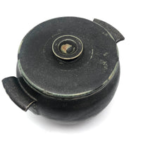 Beautiful Black Glazed Lidded Stoneware Studio Pottery Vessel