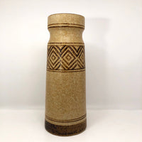 Tall 1960s Pottery Craft California Brown Stoneware Vase