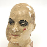 Antique Hand-painted Polychrome Plaster Head