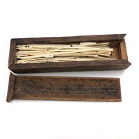 Excellent Extra Large Set of Victorian Bone Spillikins in Original Wooden Box