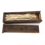 Excellent Extra Large Set of Victorian Bone Spillikins in Original Wooden Box