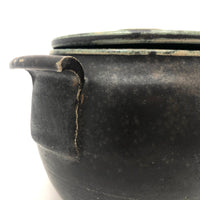 Beautiful Black Glazed Lidded Stoneware Studio Pottery Vessel