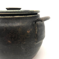 Beautiful Black Glazed Lidded Stoneware Studio Pottery Vessel