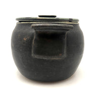 Beautiful Black Glazed Lidded Stoneware Studio Pottery Vessel