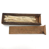 Excellent Extra Large Set of Victorian Bone Spillikins in Original Wooden Box