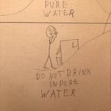 Drink Pure Water. Do Not Drink Inpure Water. Old School Pencil Drawing
