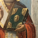 Wonderful Antique Russian Icon Painting on Tin, Saint Nicholas and Saint Michael