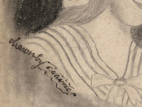Wonderfully Naive Antique Hand-Drawn Postcard Portrait
