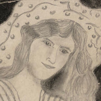Wonderfully Naive Antique Hand-Drawn Postcard Portrait