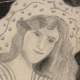 Wonderfully Naive Antique Hand-Drawn Postcard Portrait