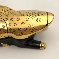 Gold and Black Frog-Shaped Lacquer Box