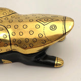Gold and Black Frog-Shaped Lacquer Box