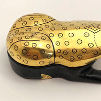 Gold and Black Frog-Shaped Lacquer Box