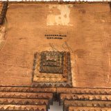 Intensively Stacked Sculptural Old Tramp Art Box with Hinged Lid and Velvet Lining