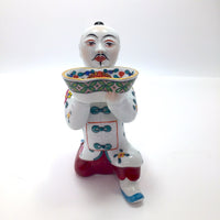 Herend, Hungary Porcelain Chinese Kneeling Man Figurine With 24k Gold Detail