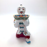 Herend, Hungary Porcelain Chinese Kneeling Man Figurine With 24k Gold Detail