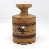 Pottery Craft California Mid-Century Brown on Brown Stoneware Bud Vase