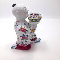 Herend, Hungary Porcelain Chinese Kneeling Man Figurine With 24k Gold Detail
