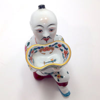 Herend, Hungary Porcelain Chinese Kneeling Man Figurine With 24k Gold Detail