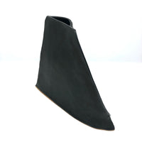 Contemporary Sculptural Matte Black Glazed Slab Vase