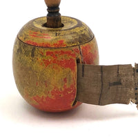 Wonderful Antique Treen Apple Shaped Winding Cloth Measuring Tape