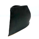 Contemporary Sculptural Matte Black Glazed Slab Vase