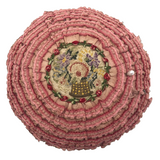 Amazing Large Pink Ruffled Petit Point Pin Cushion
