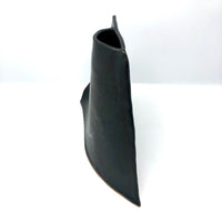 Contemporary Sculptural Matte Black Glazed Slab Vase