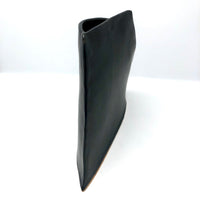Contemporary Sculptural Matte Black Glazed Slab Vase