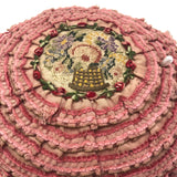 Amazing Large Pink Ruffled Petit Point Pin Cushion