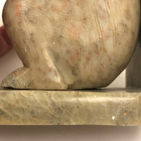 Sweet Reading Monkey, Hand-carved Soapstone and Marble Bookend