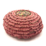 Amazing Large Pink Ruffled Petit Point Pin Cushion
